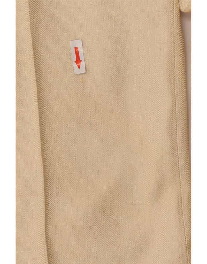 Costume 2 Pièces Vintage Homme Grand W34 L30 Soie Beige