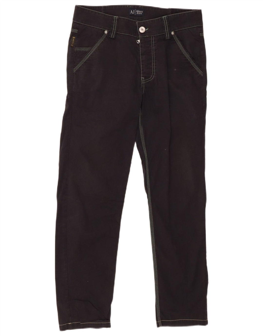 ARMANI Mens Slim Chino Trousers W30 L28 Navy Blue