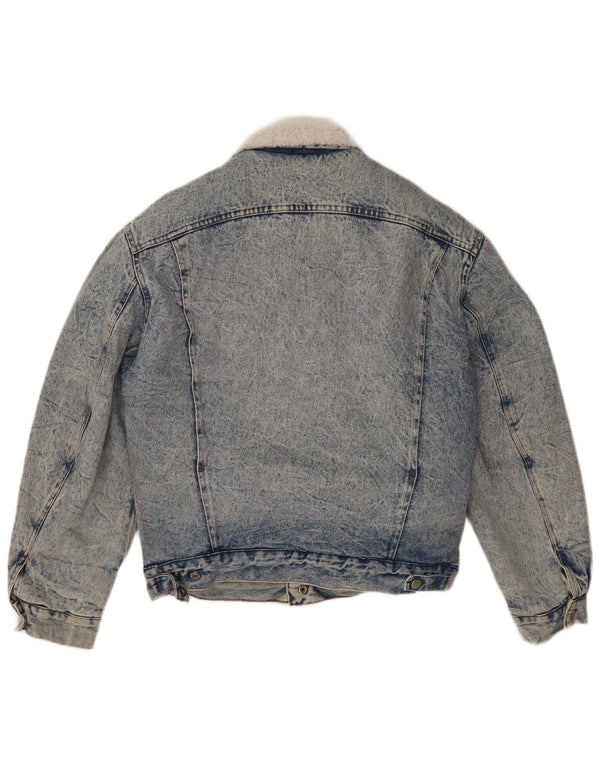 Rifle Mens Sherpa Denim Jacket UK 40 Large Blue