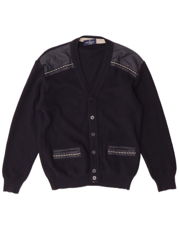 Malagrida Pull Cardigan Femme UK 14 Laine Bleu Marine Moyen