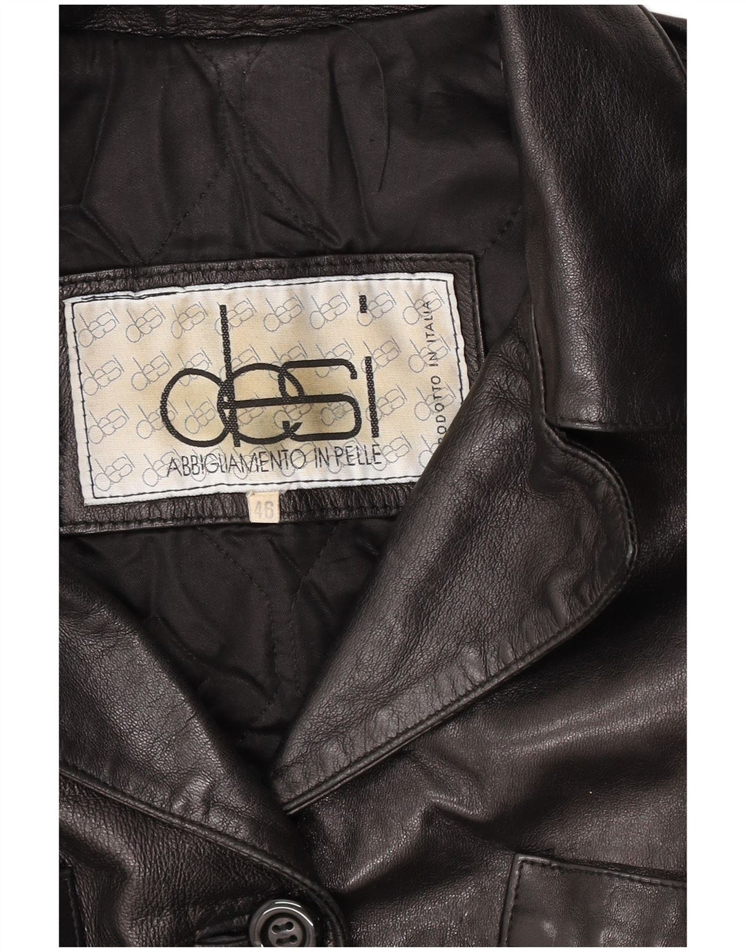 Desi Veste en cuir pour femme IT 46 Grand cuir noir
