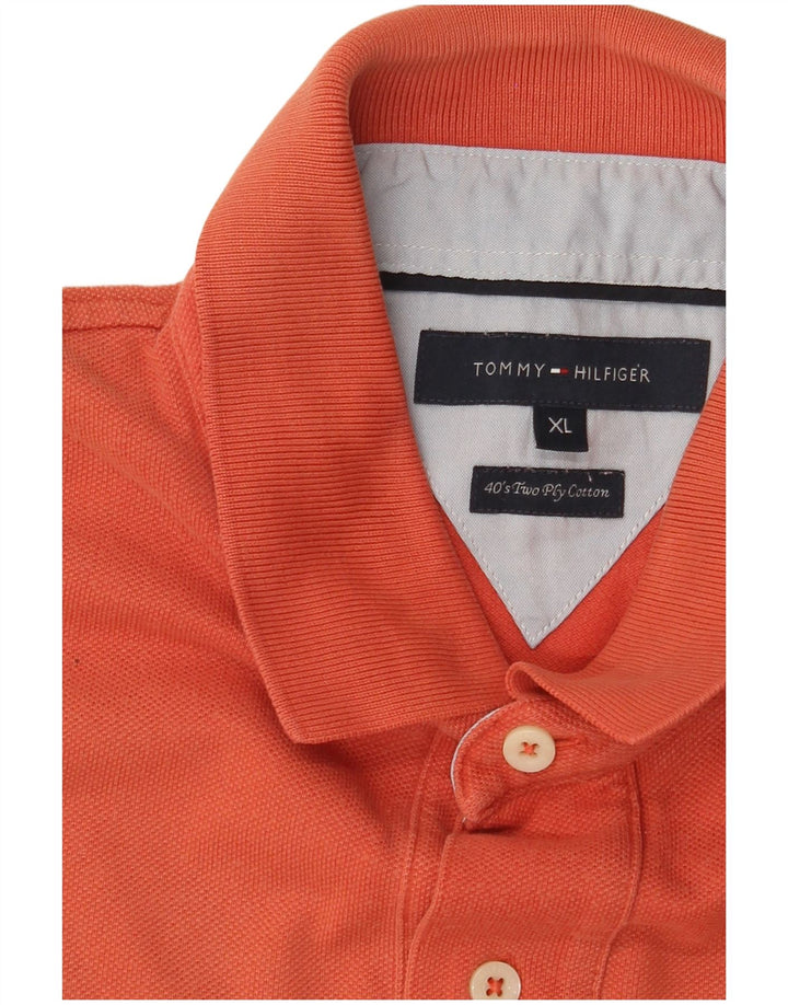 TOMMY HILFIGER Polo Homme XL Orange Coton