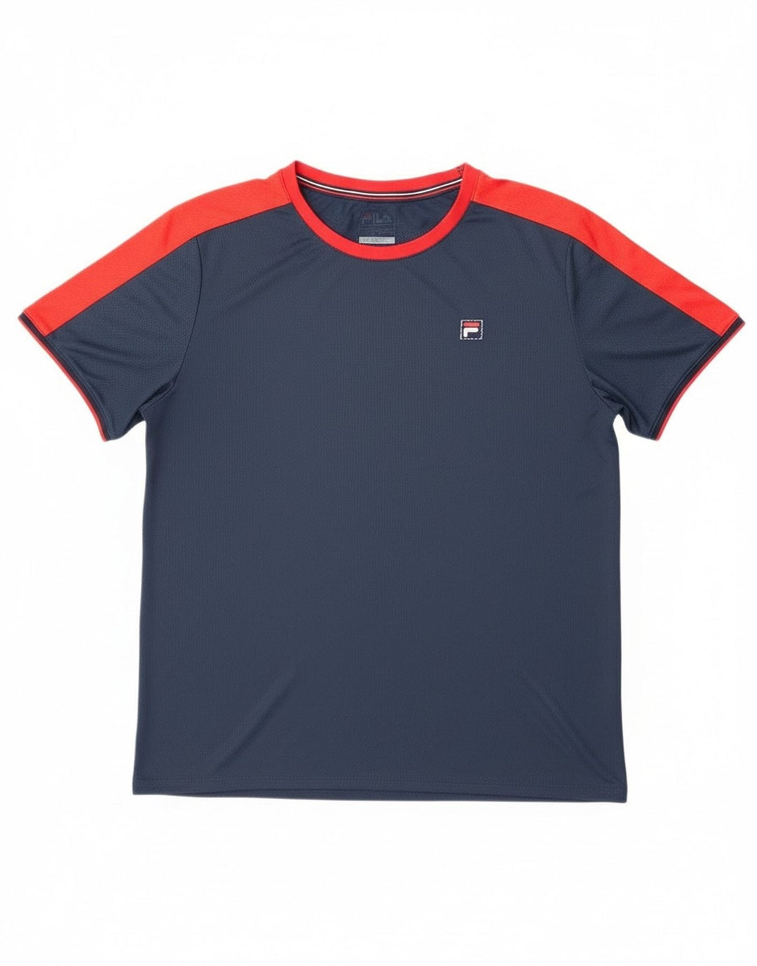 Fila T-Shirt Homme Top 2XL Bleu Marine Colorblock Polyester