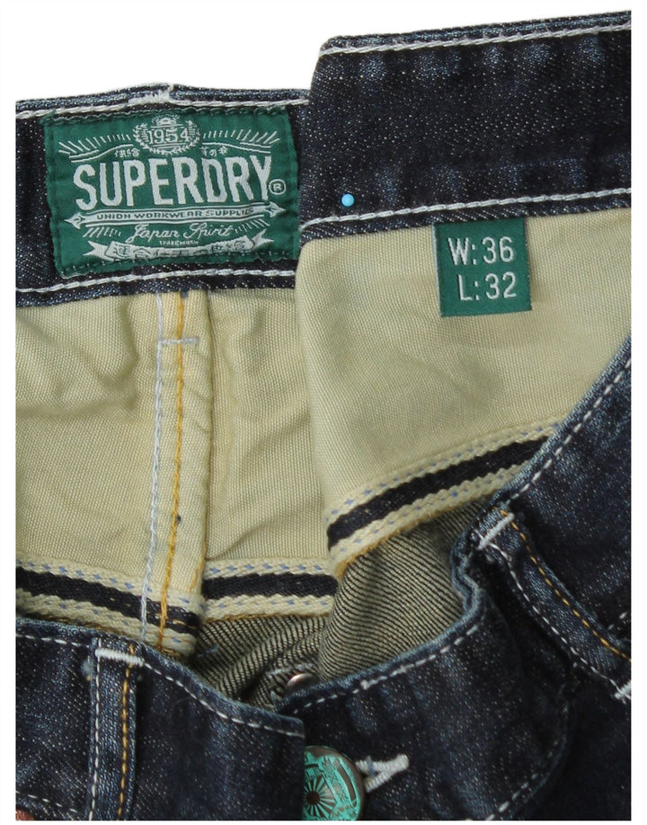 Superdry Jean Droit W36 L32 Bleu Coton Homme