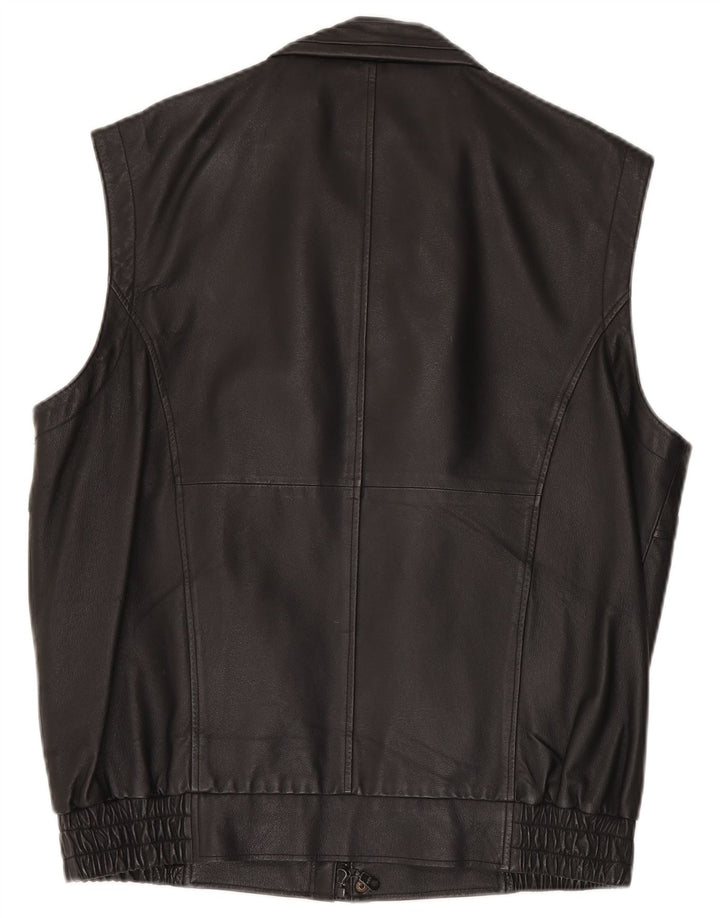 Gilet en cuir homme vintage IT 52 XL cuir noir