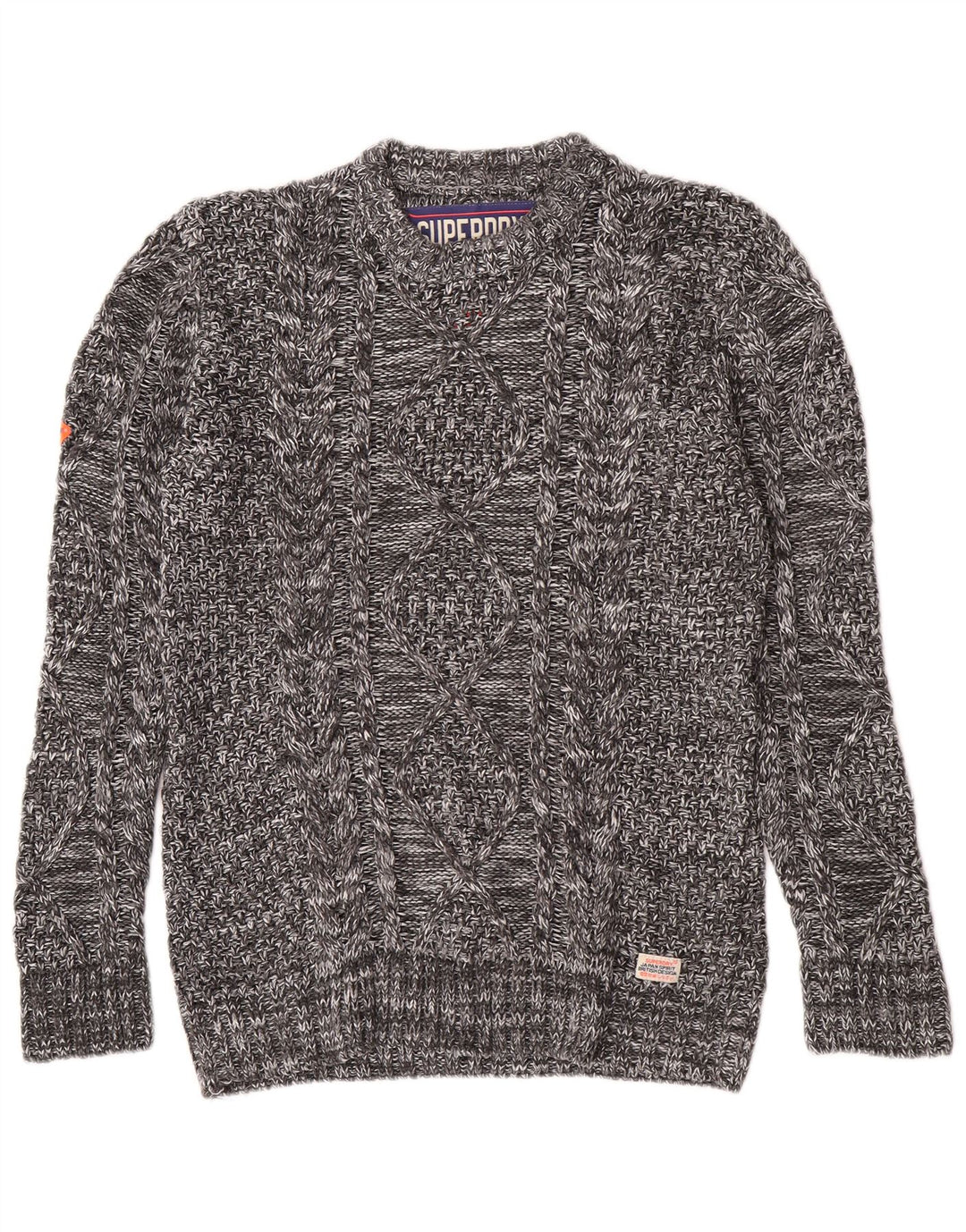 Superdry Pull ras du cou pour homme Gris moyen Acrylique moucheté Hiver