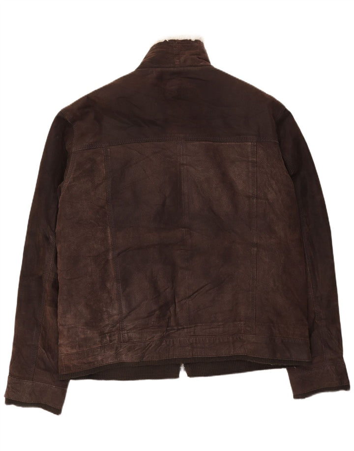Conbipel Mens Sherpa Leather Jacket IT 56 2XL Brown Leather