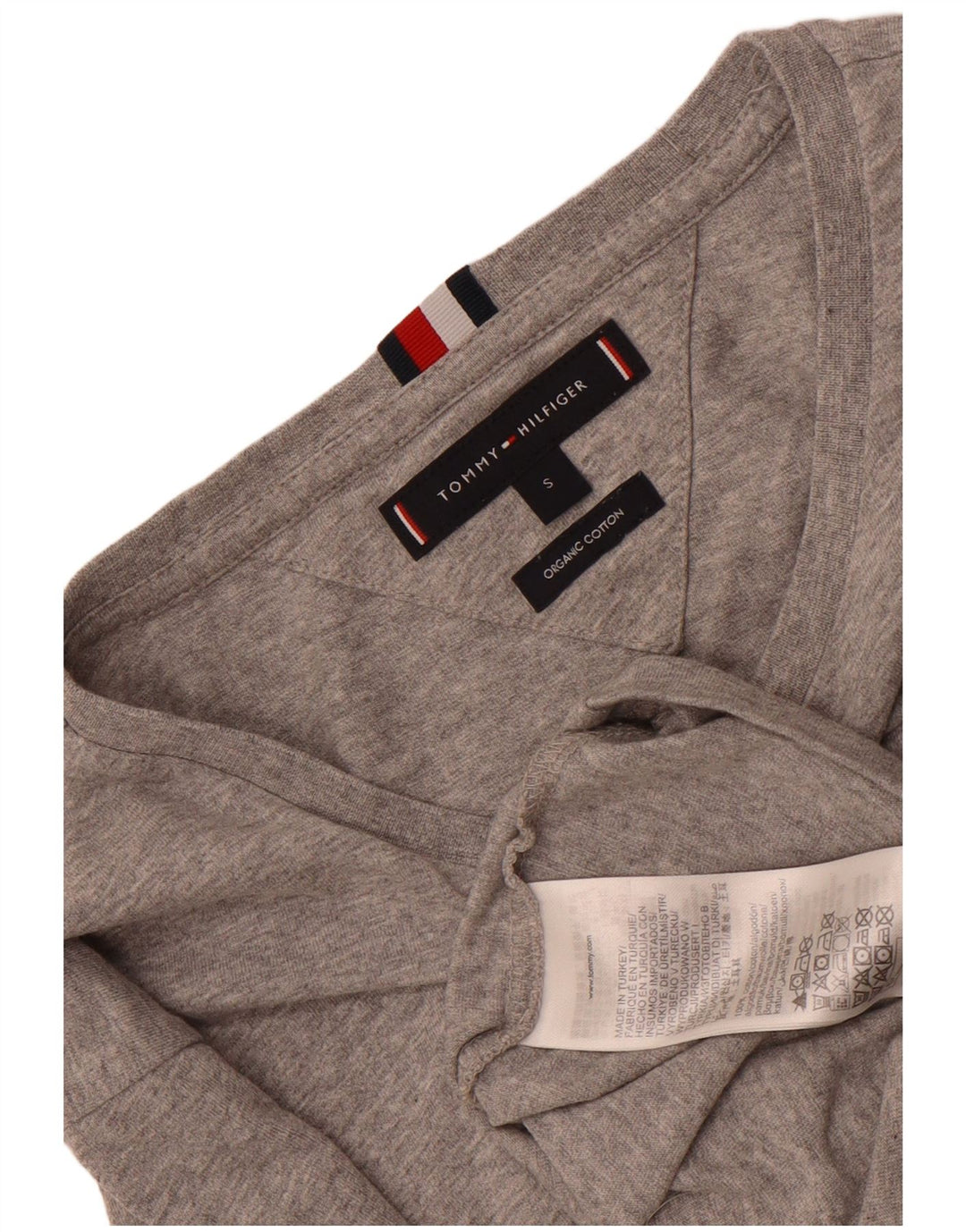 Tommy Hilfiger T-Shirt Graphique Homme Petit Gris Moucheté Coton