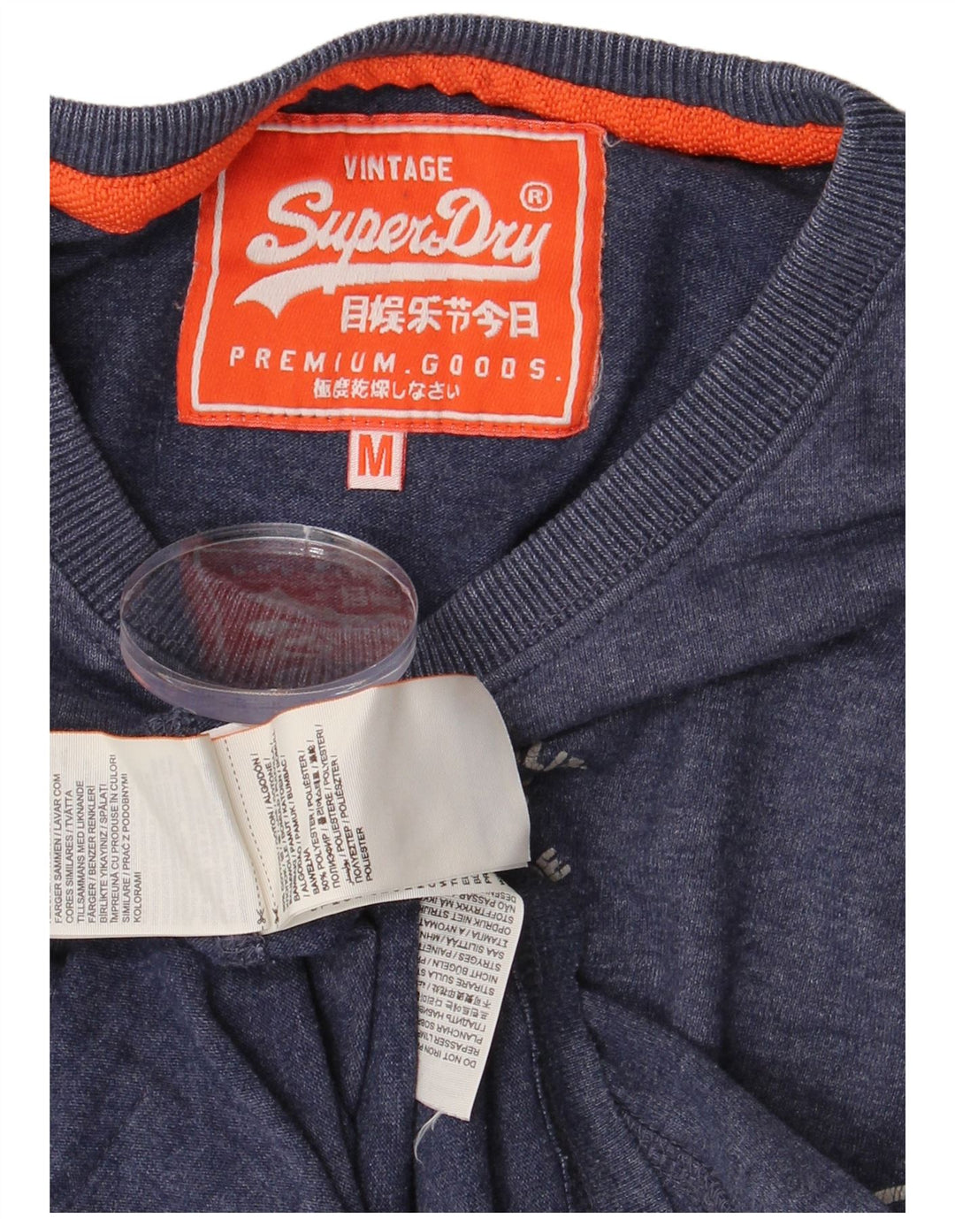 SUPERDRY T-Shirt Graphique Homme Bleu Marine Moyen Coton