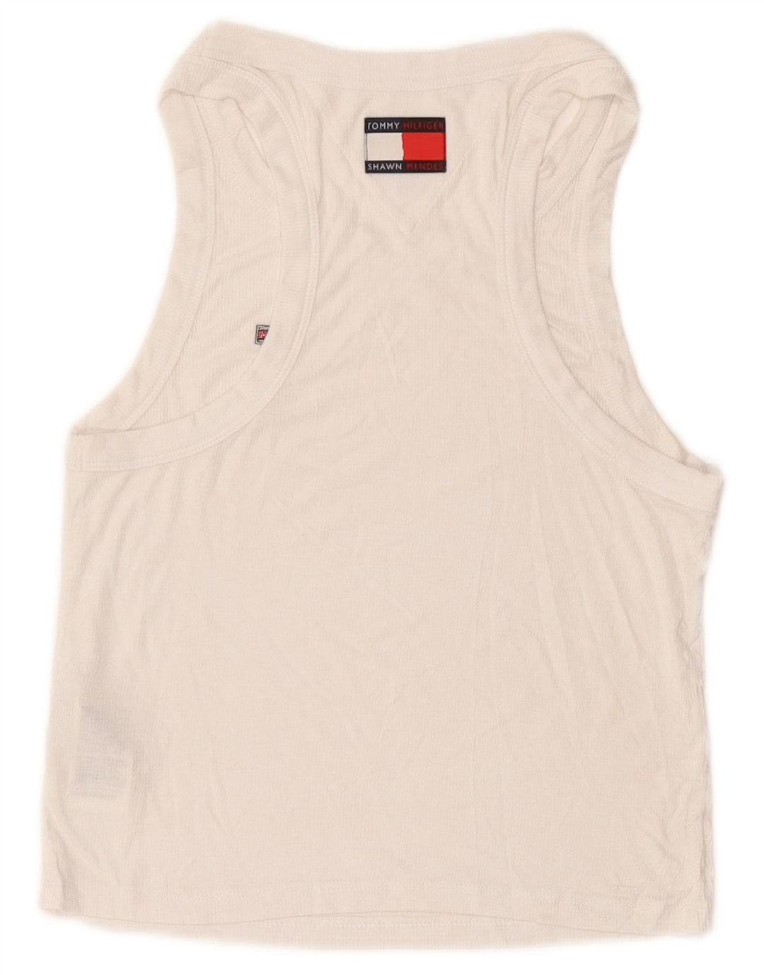 Tommy Hilfiger Débardeur court pour femme UK 12 Medium Blanc Modal