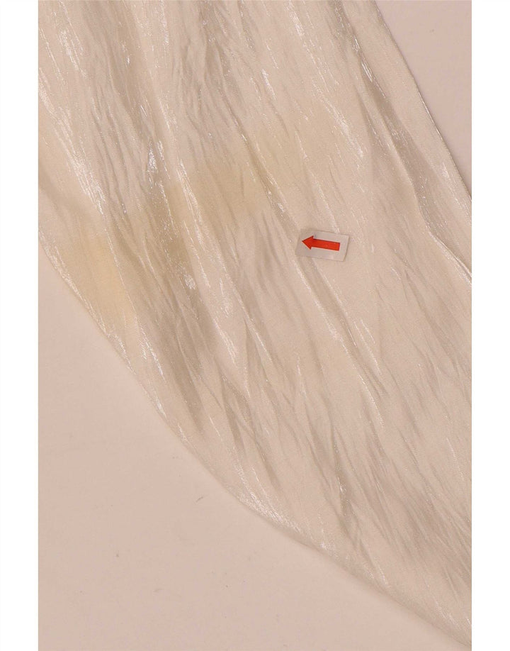 Zara Chemisier à manches longues pour femme UK 12 Viscose blanc moyen