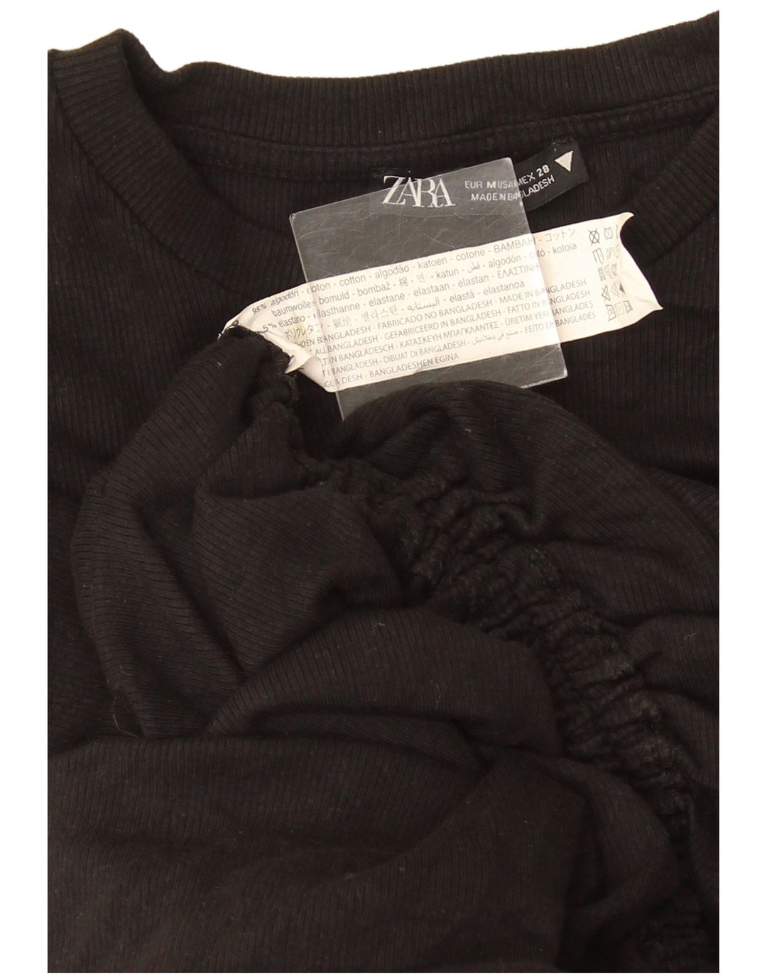 Robe moulante femme Zara UK 12 coton noir moyen