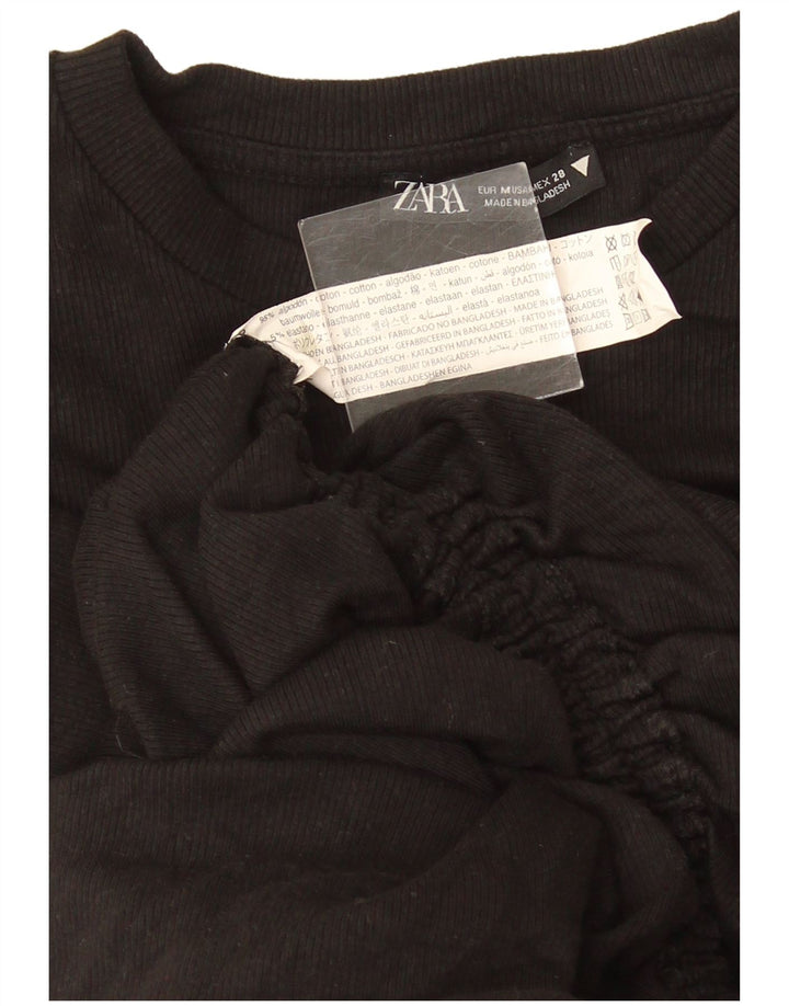 Robe moulante femme Zara UK 12 coton noir moyen
