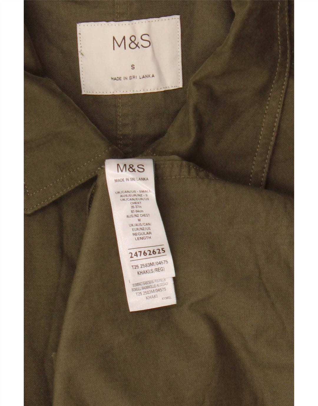 Marks & Spencer Chemise surchemise homme petit coton kaki