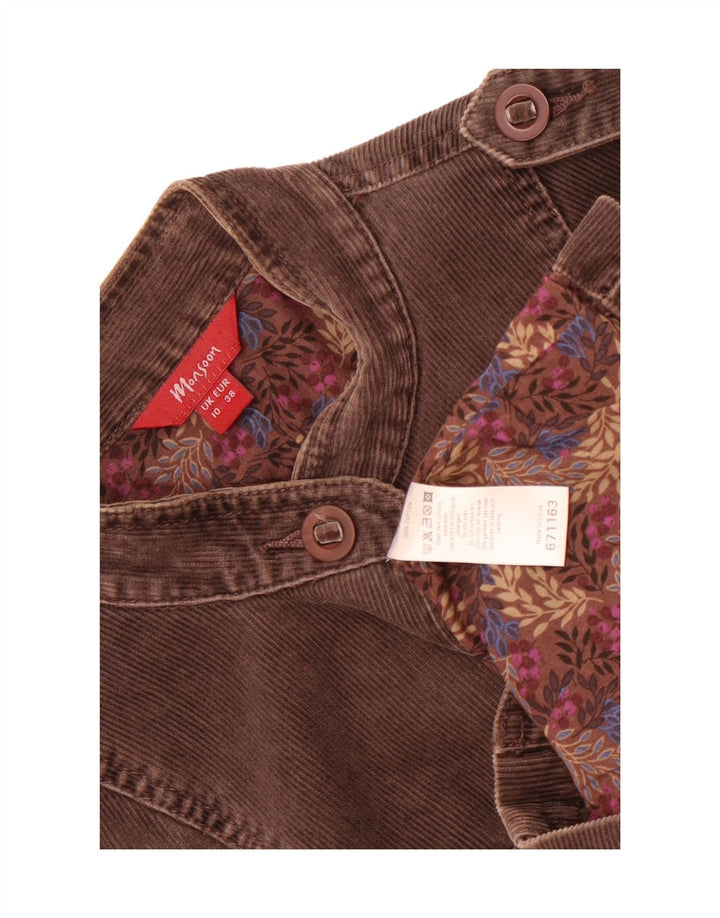 Monsoon Veste en velours côtelé pour femme UK 10 Petit coton marron