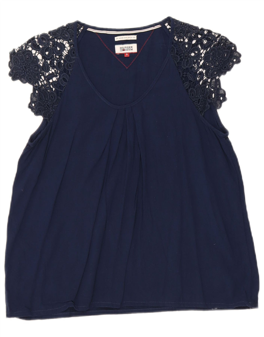 Tommy Hilfiger Chemisier pour femme UK 10 Small Bleu marine Viscose