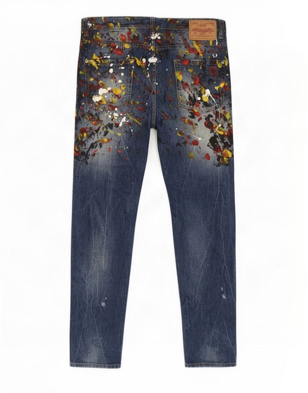 Dsquared2 Jean Slim Homme IT 50 Large W40 L32 Bleu Moucheté Coton