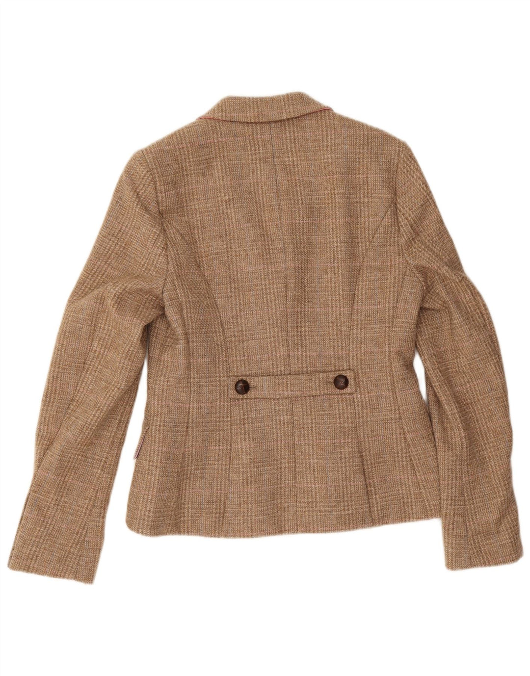 Jack Wills Veste blazer à 3 boutons pour femme UK 10 Petite laine à carreaux beige