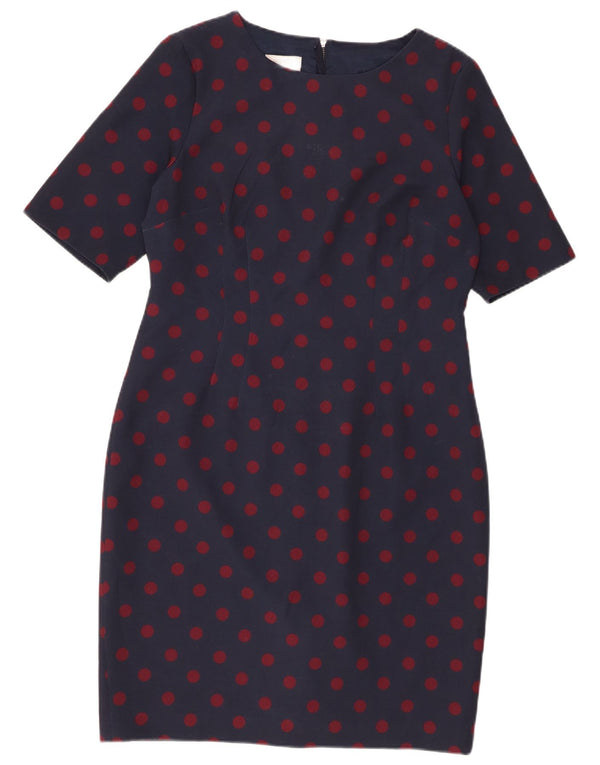 Hobbs Robe fourreau pour femme UK 44 Polyester à pois bleu marine moyen