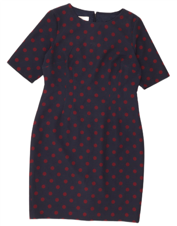 Hobbs Robe fourreau pour femme UK 44 Polyester à pois bleu marine moyen