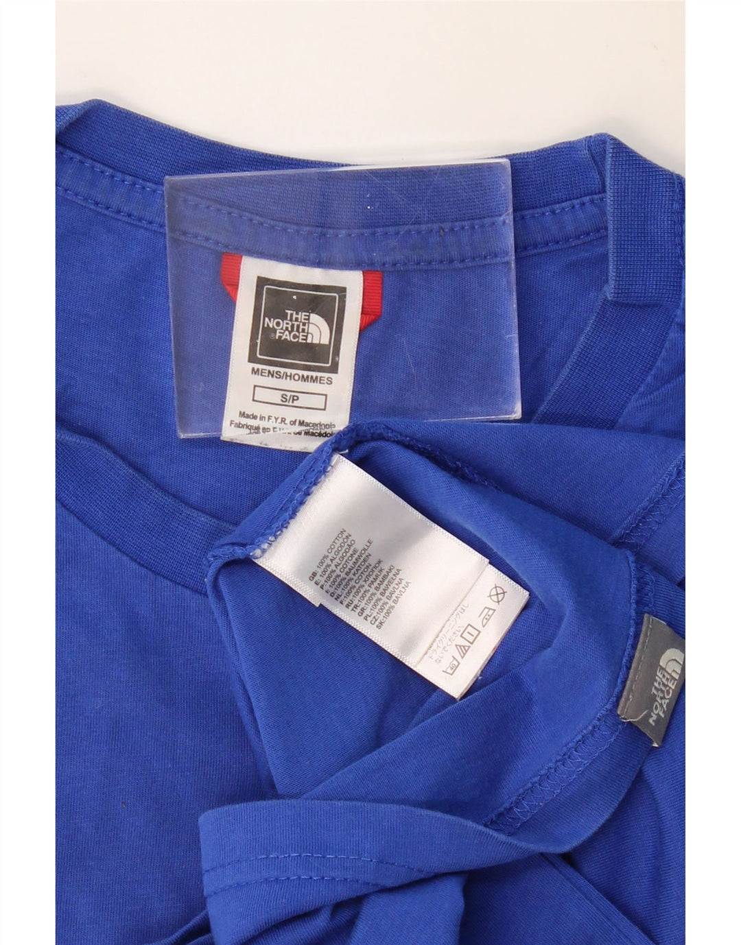 THE NORTH FACE Haut graphique à manches longues pour hommes, petit coton bleu