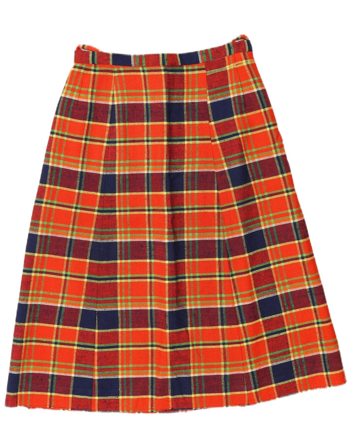 jupe trapèze femme vintage W28 Plaid rouge moyen