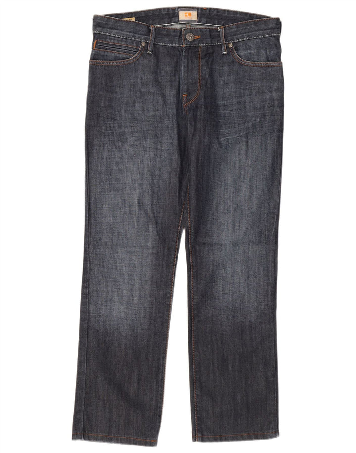 Hugo Boss Jean droit W32 L29 bleu marine en coton pour homme