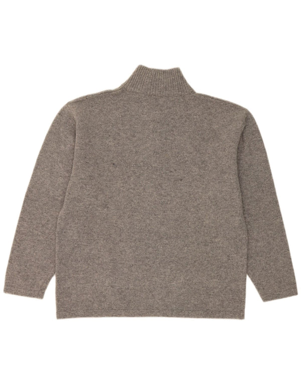 Kappa Pull à col zippé pour homme 2XL Gris chiné en laine vierge