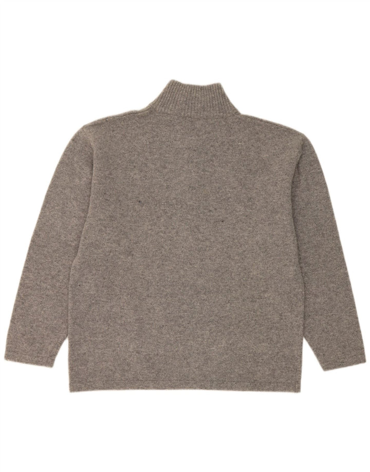 Kappa Pull à col zippé pour homme 2XL Gris chiné en laine vierge