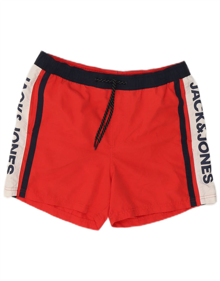 Jack & Jones Short de Bain Graphique Homme Rouge Moyen Polyester Colorblock