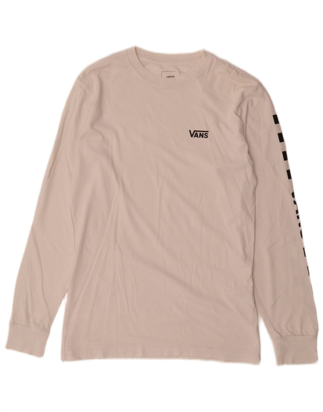 Vans Haut graphique à manches longues pour homme Coupe classique Petit coton blanc