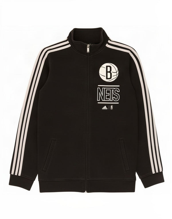 Adidas Homme Brooklyn Nets Graphic Survêtement Top Veste Petit Noir Coton