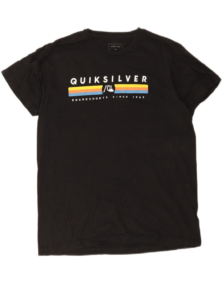 Quiksilver T-Shirt Graphique Homme Noir Moyen Coton