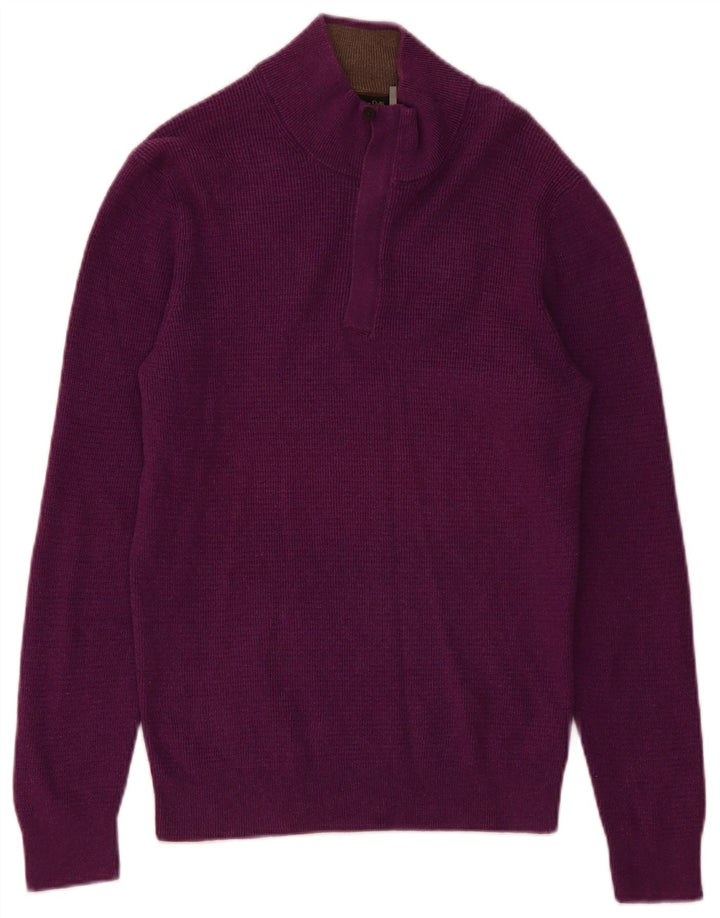 Massimo Dutti Pull col zippé homme en coton violet moyen