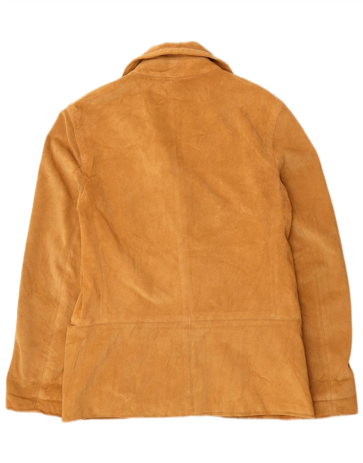 Dkny Veste blazer en daim à 3 boutons pour femme US 6 Cuir beige moyen