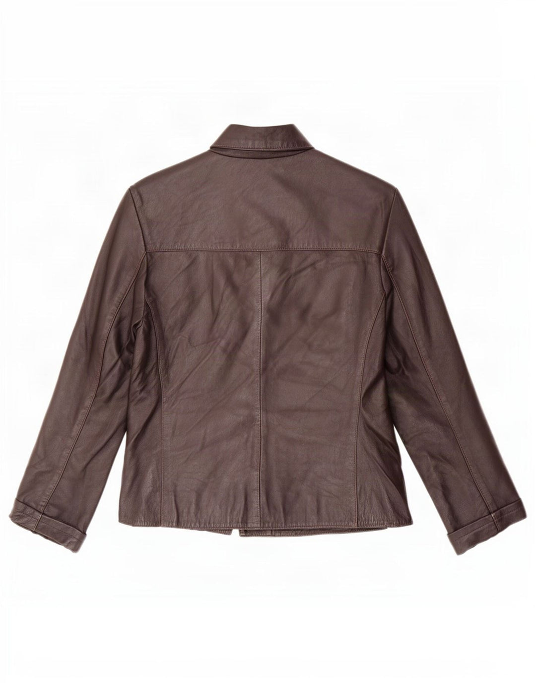 Phase Eight Veste en cuir pour femme UK 12 Marron moyen