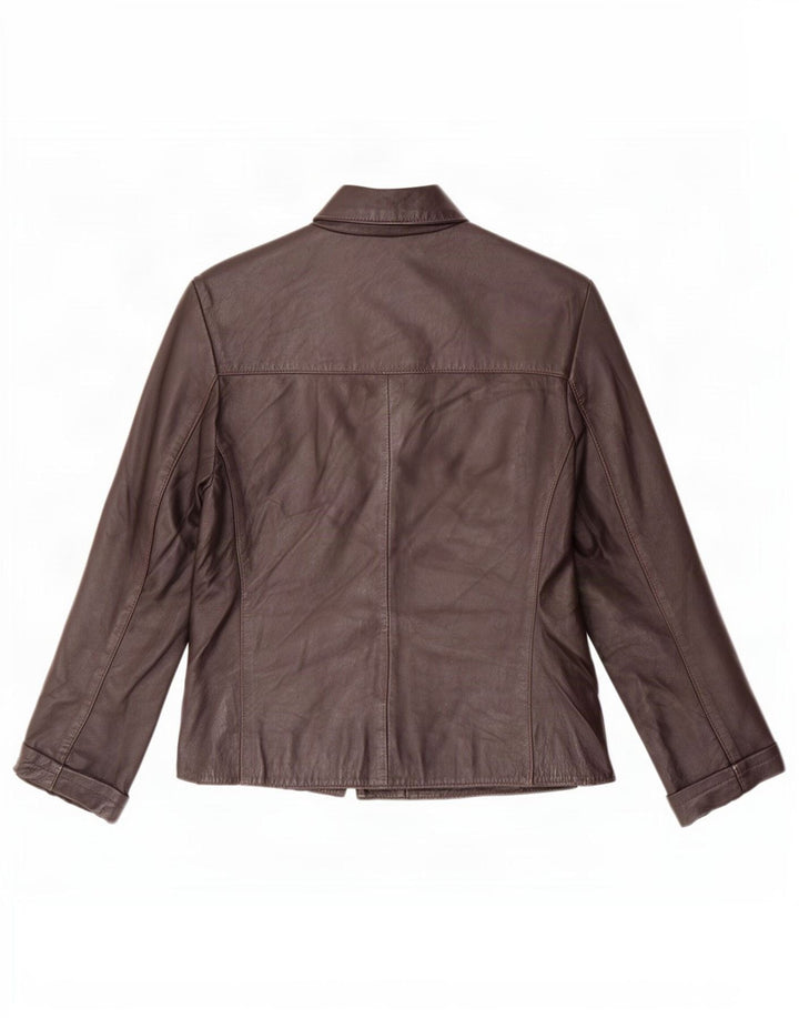 Phase Eight Veste en cuir pour femme UK 12 Marron moyen