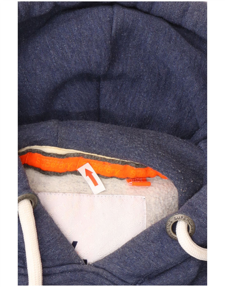 Superdry Pull à capuche coupe classique en coton bleu petit