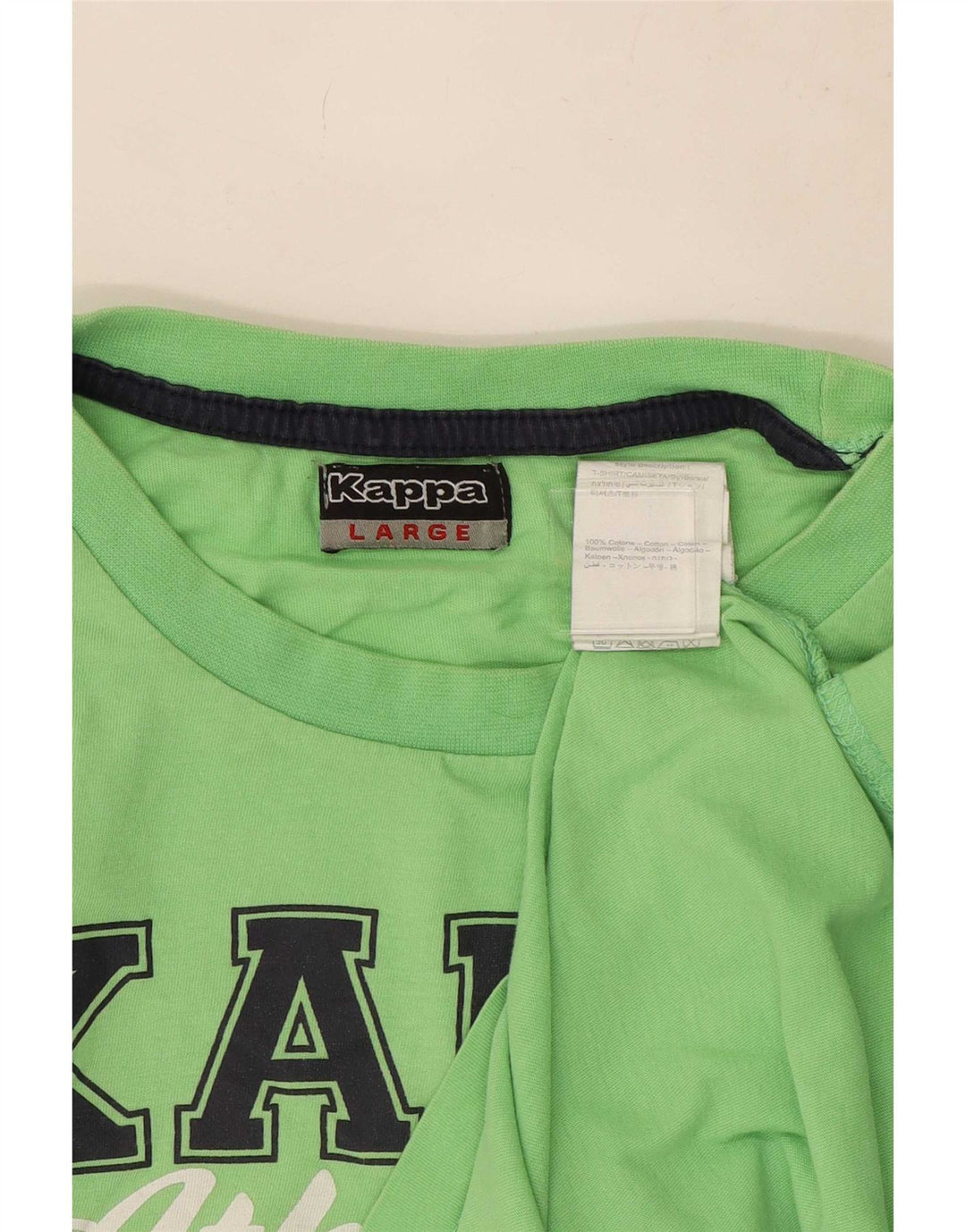 Kappa Mens Graphic T-Shirt Top Large Vert Coton