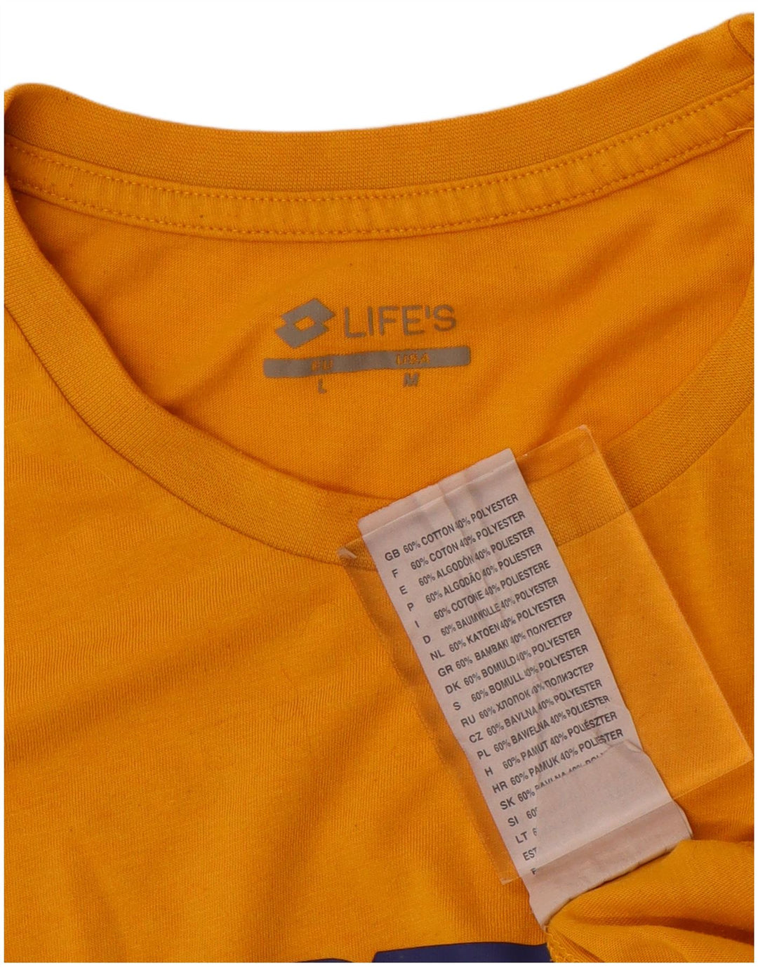 Lotto T-Shirt Graphique Homme Jaune Moyen Coton