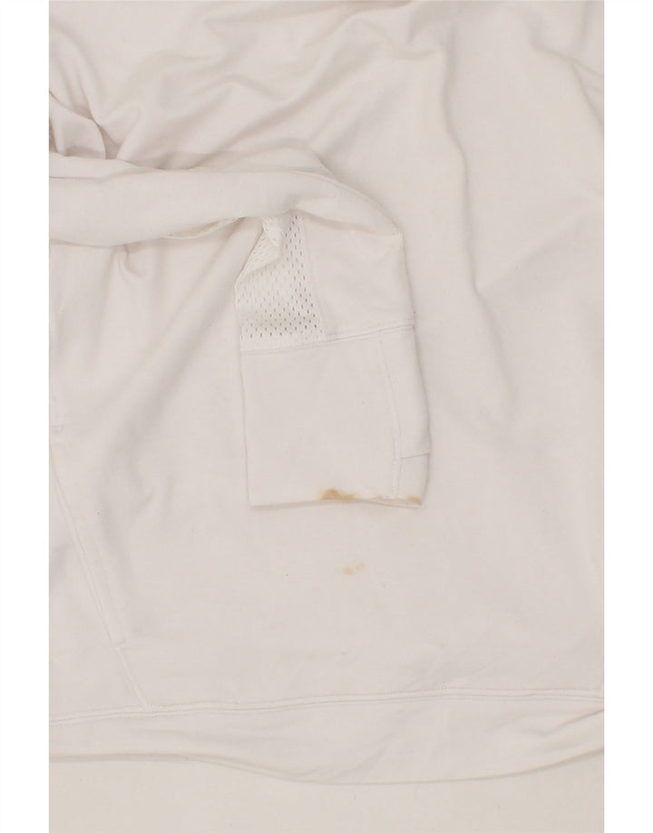 UNDER ARMOUR Womens Roll Neck Sweatshirt Jumper UK 14 Medium White Cotton Vintage Under Armour and Second-Hand Under Armour from Messina Hembry 