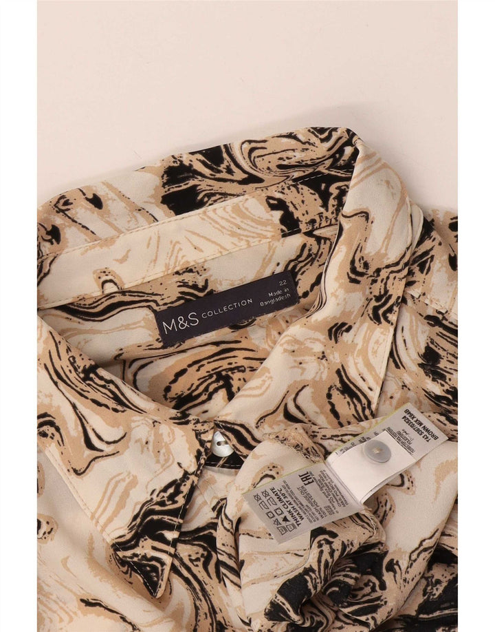 Marks & Spencer Chemisier à motif abstrait pour femme UK 22 3XL Marron