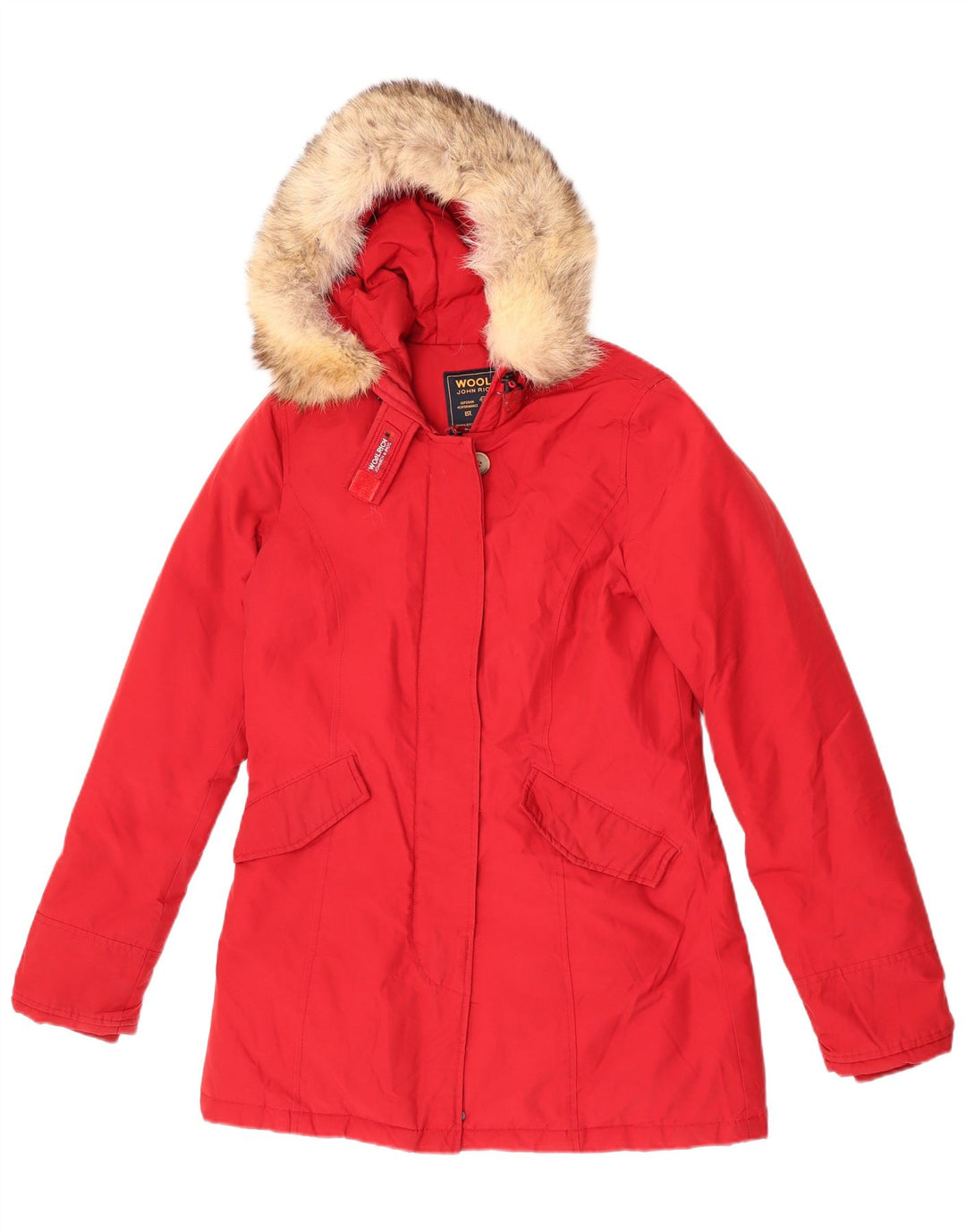 Woolrich Veste matelassée à capuche pour femme UK 10 Small Rouge Coton