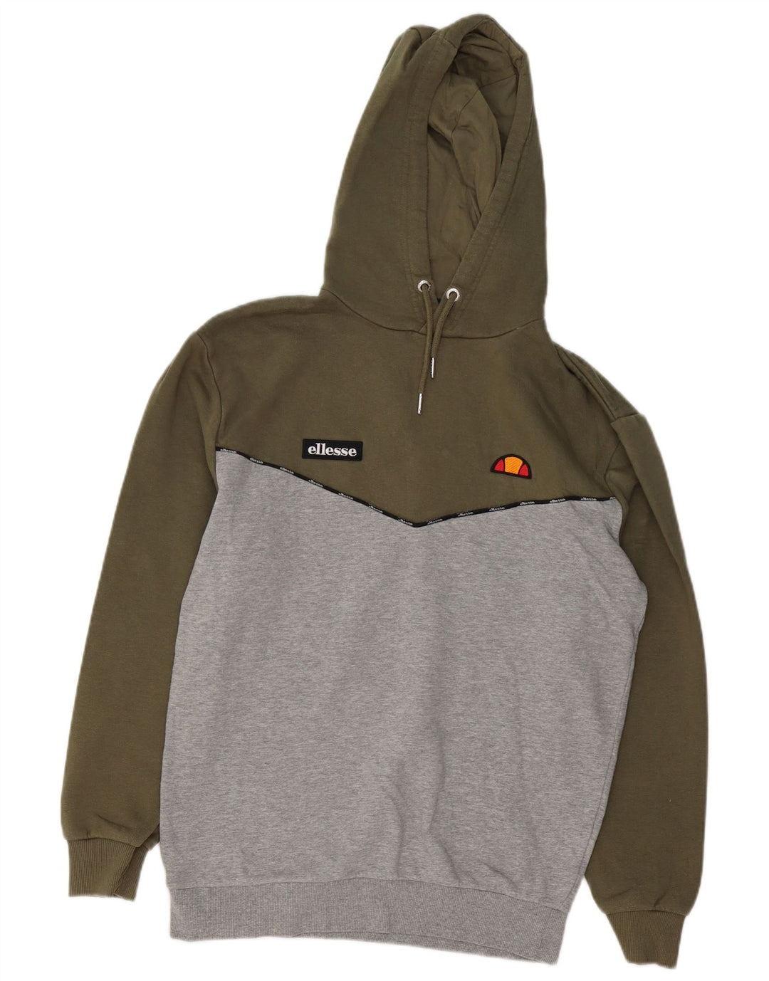 ELLESSE Pull à capuche graphique pour homme Petit coton color block kaki