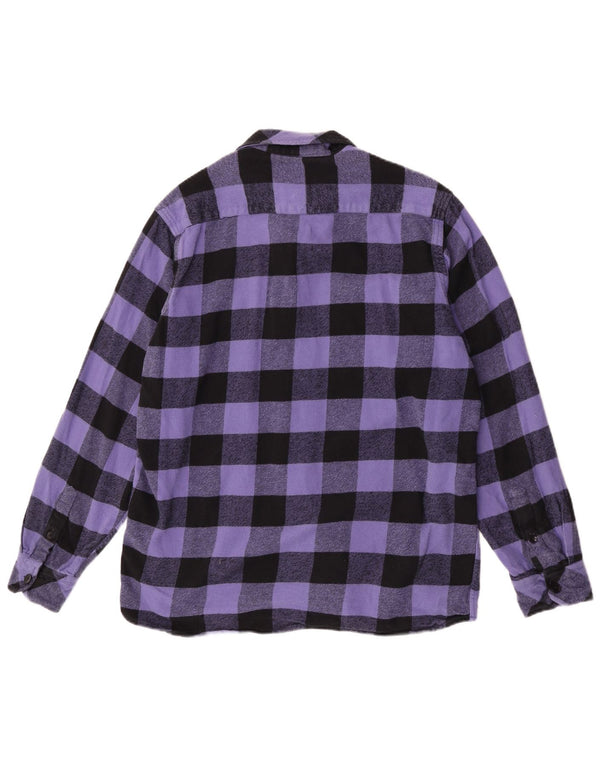 Dickies Chemise en flanelle XL pour homme en coton à carreaux violet