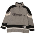 Champion Sweat-shirt graphique à col zippé pour homme, petit, gris color block