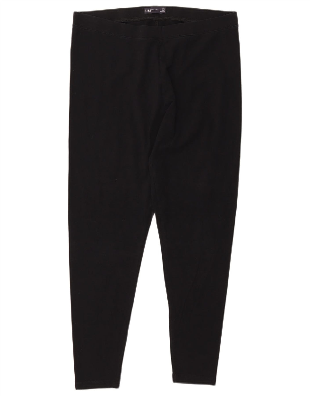 MARKS & SPENCER Leggings Femme UK 16 Grand Noir Coton