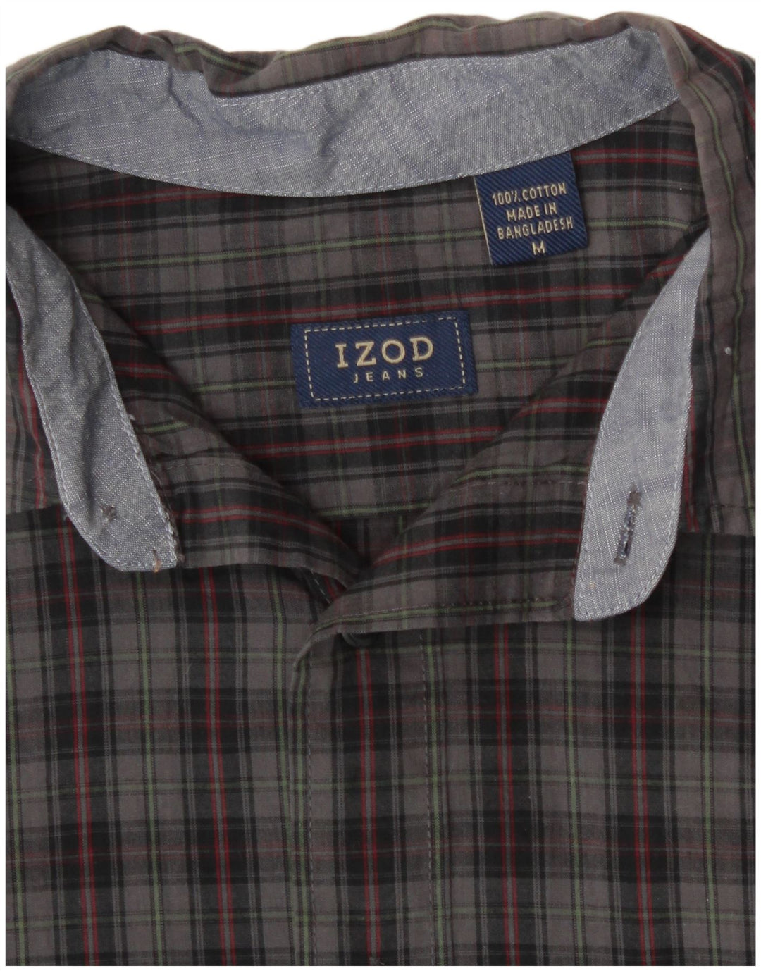 Izod Chemise à Carreaux Homme Gris Moyen Carreaux Coton