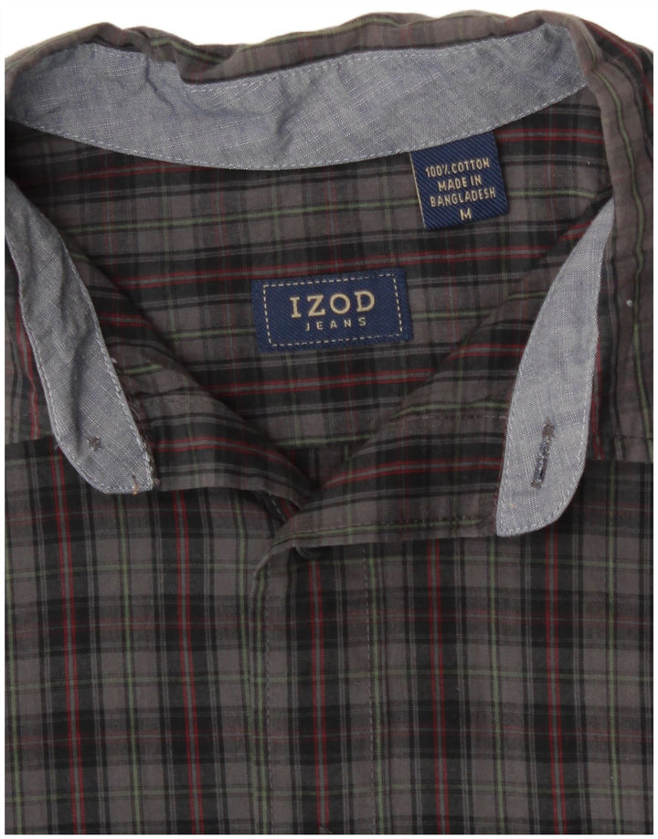 Izod Chemise à Carreaux Homme Gris Moyen Carreaux Coton