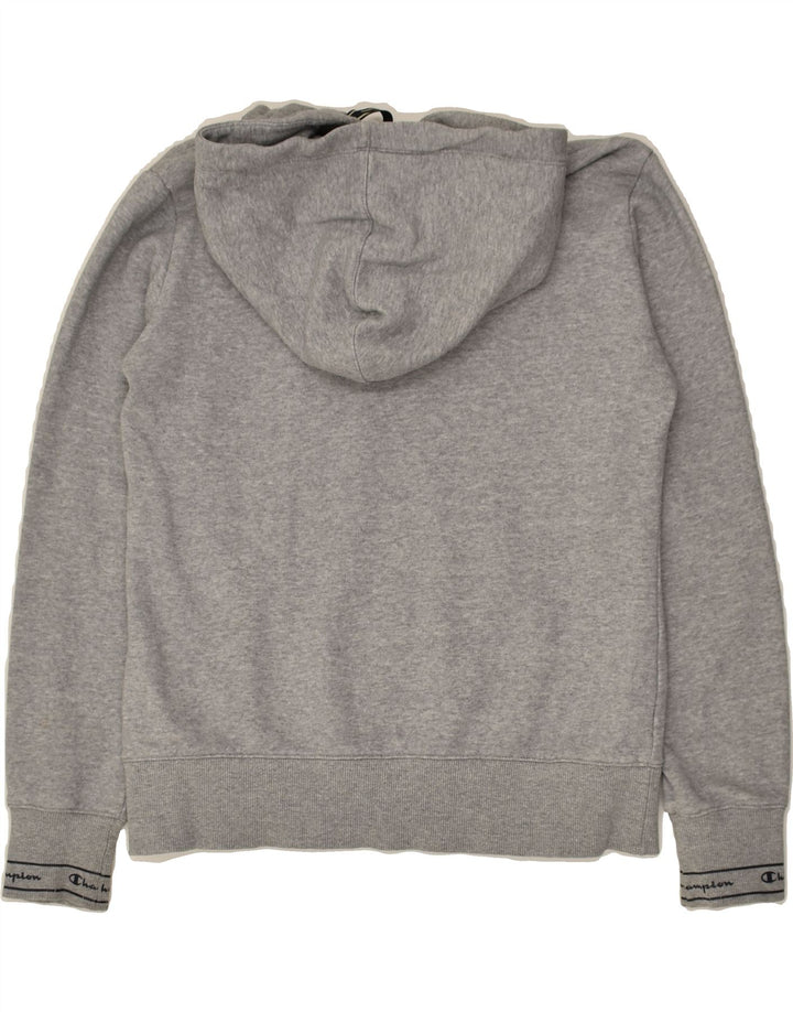CHAMPION Womens Graphic Hoodie Jumper UK 14 Large Grey Cotton | Vintage Champion | Thrift | Second-Hand Champion | Used Clothing | Messina Hembry 